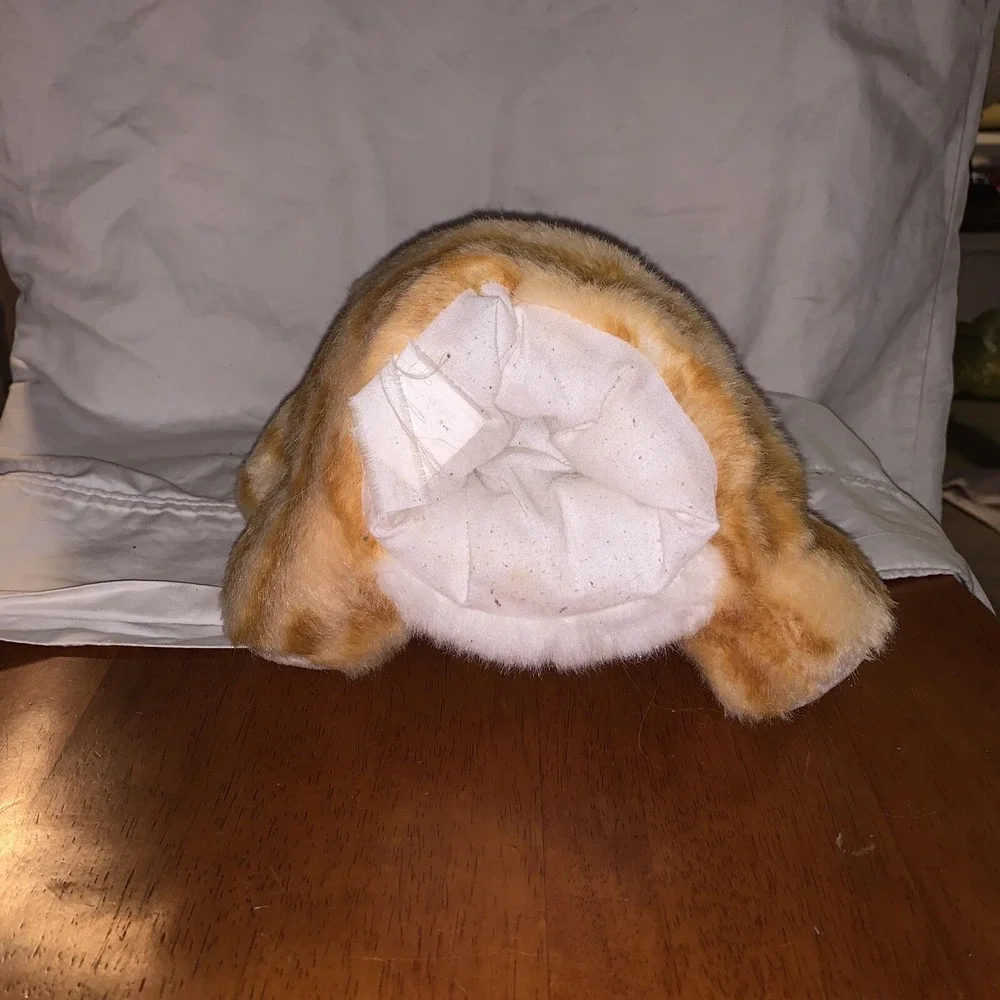 Vintage 1997 Ganz Casey Orange Tabby‎ Cat Plush Hand Puppet Striped Hard Nose P4